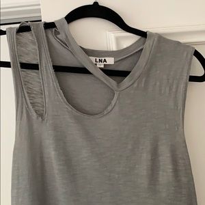 LNA cotton shirt dress